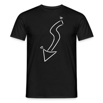 Flèche dessin esquisse blanc - T-shirt homme - noir - Devant - AI Model Male 178 light (178cm)
