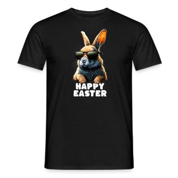 Cool Rabbit - Happy Easter - Men's T-Shirt - black - Front - AI Model Male 178 light (178cm)