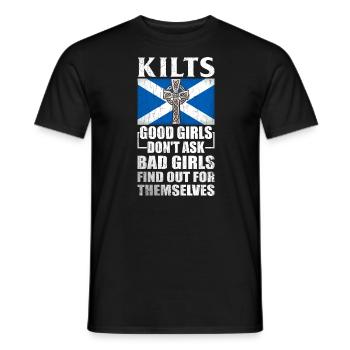 Kilt écossais disant jupe écossaise Écosse - T-shirt homme - noir - Devant - AI Model Male 178 light (178cm)