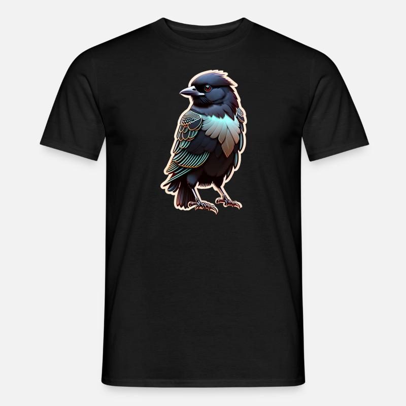 Schwarzer Rabe - Vogel - Männer T-Shirt - Schwarz