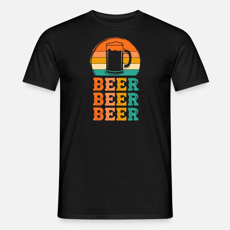 Bier Retro-Design Bier Geschenk - Männer T-Shirt - Schwarz