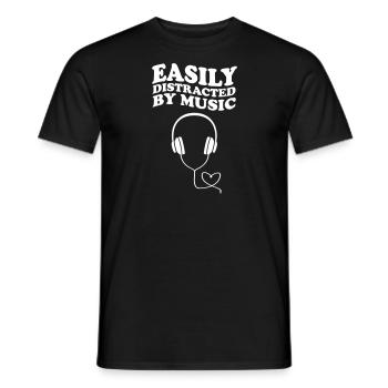Easily Distracted By Music Musik Liebe Spruch - Männer T-Shirt - Schwarz - Vorne - AI Model Male 178 light (178cm)