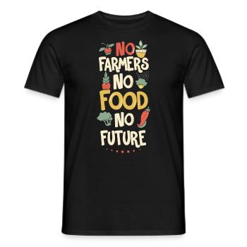 Pas d’agriculteurs, pas de nourriture, pas d’avenir, d’agriculteur, d’agriculteur - T-shirt homme - noir - Devant - AI Model Male 178 light (178cm)