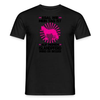 Islandpferd Pferd Isländer Geschenk - Männer T-Shirt - Schwarz - Vorne - AI Model Male 178 light (178cm)