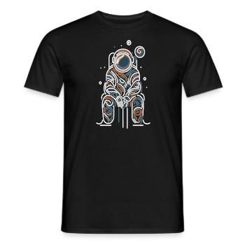 Kosmische Liebe - Linien-Astronaut - Männer T-Shirt - Schwarz - Vorne - AI Model Male 178 light (178cm)
