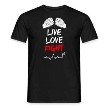 Live Love Fight - Männer T-Shirt - Schwarz - Vorne - AI Model Male 178 light (178cm)