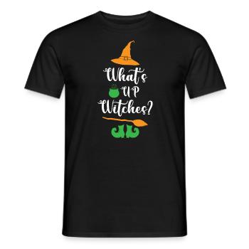 Whats Up Witches Funny Halloween - Männer T-Shirt - Schwarz - Vorne - AI Model Male 178 light (178cm)