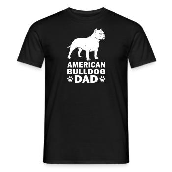 Papa bouledogue américain - T-shirt homme - noir - Devant - AI Model Male 178 light (178cm)