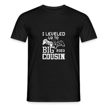 Leveled Up To Big Cousine 2023 - Men's T-Shirt - black - Front - AI Model Male 178 light (178cm)