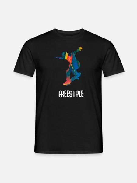 Skateboard Freestyle - T-shirt homme - noir