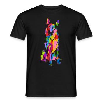 German Shepherd Colorful - Men's T-Shirt - black - Front - AI Model Male 178 light (178cm)
