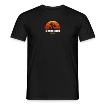 Rétro Manzanillo Mexique Coucher de soleil Cool Vintage - T-shirt homme - noir - Devant - AI Model Male 178 light (178cm)