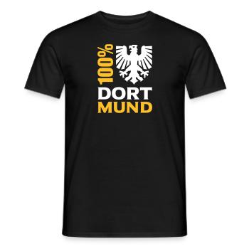 100% Dortmund (Adler) - Männer T-Shirt - Schwarz - Vorne - AI Model Male 178 light (178cm)