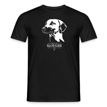 Sloughi Dad Dogs Dog Greyhounds Wilsigns Sticker - Men's T-Shirt - black - Front - AI Model Male 178 light (178cm)