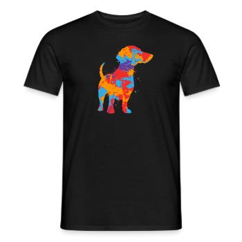 Teckel Maman Coloré Teckel Enfants Filles Teckel - T-shirt homme - noir - Devant - AI Model Male 178 light (178cm)