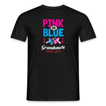 Pink or Blue Granduncle Loves You Gender Reveal - Men's T-Shirt - black - Front - AI Model Male 178 light (178cm)