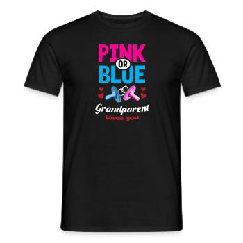 Pink or Blue Grandparents Loves You Gender Reveal - Men's T-Shirt - black - Front - AI Model Male 178 light (178cm)