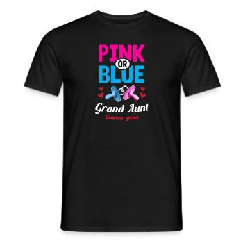 Pink or Blue Grand Aunt Loves You Gender Reveal - Männer T-Shirt - Schwarz - Vorne - AI Model Male 178 light (178cm)