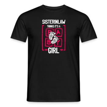 Sisterinlaw Thinks It's a Girl Gender Reveal Funny - Men's T-Shirt - black - Front - AI Model Male 178 light (178cm)