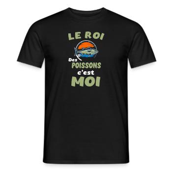 Le roi des poissons t-shirt pêche humoristique - T-shirt homme - noir - Devant - AI Model Male 178 light (178cm)