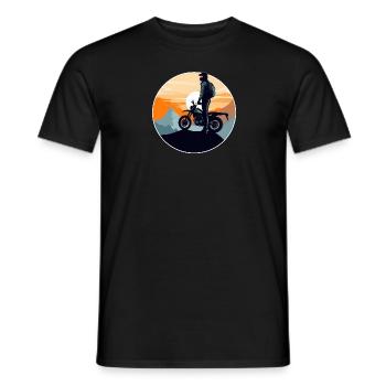 Sonnenuntergang Motorradfahrer Motorrad Biker - Männer T-Shirt - Schwarz - Vorne - AI Model Male 178 light (178cm)