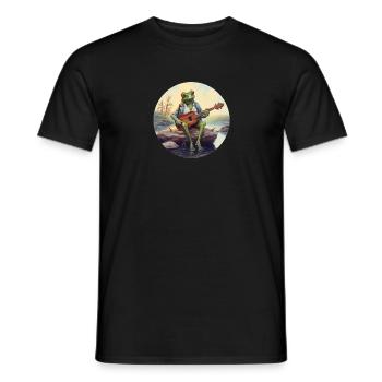 Frog joue du banjo - T-shirt homme - noir - Devant - AI Model Male 178 light (178cm)