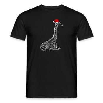 Christmas Giraffe - Men's T-Shirt - black - Front - AI Model Male 178 light (178cm)