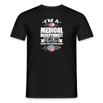 Préposé à la réception médicale - Medical Joke Hospital - T-shirt homme - noir - Devant - AI Model Male 178 light (178cm)