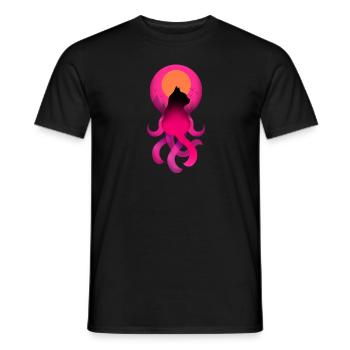 octopus cat - Men's T-Shirt - black - Front - AI Model Male 178 light (178cm)