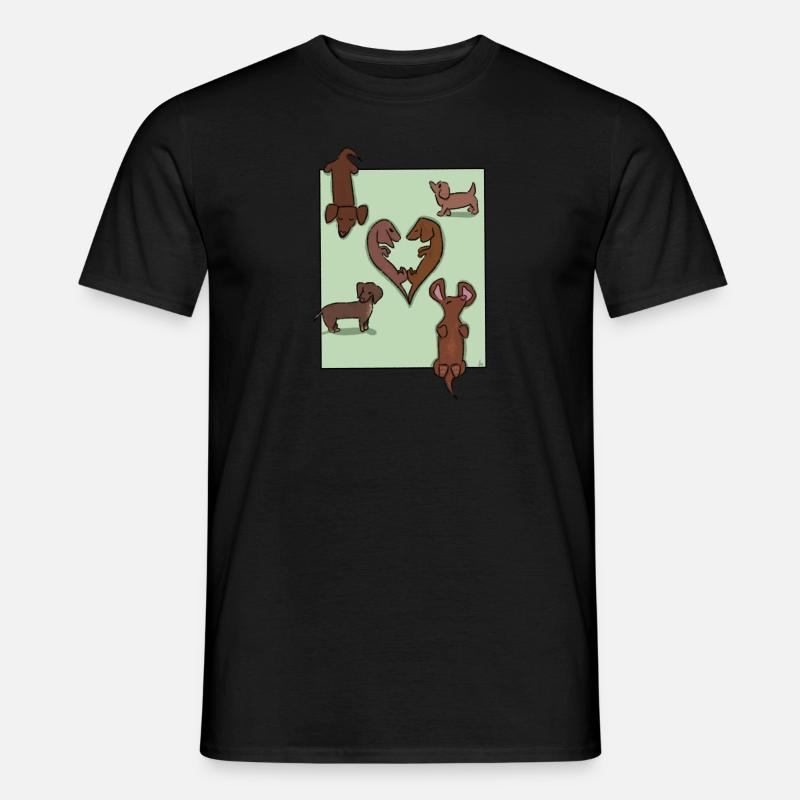 Dackel - Männer T-Shirt - Schwarz