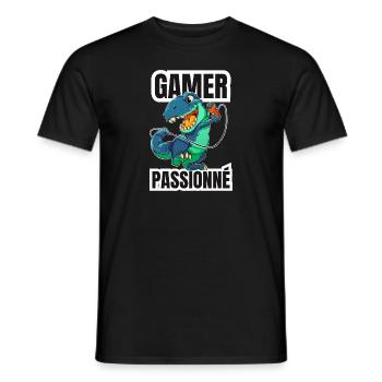 gamer passionné - T-shirt homme - noir - Devant - AI Model Male 178 light (178cm)