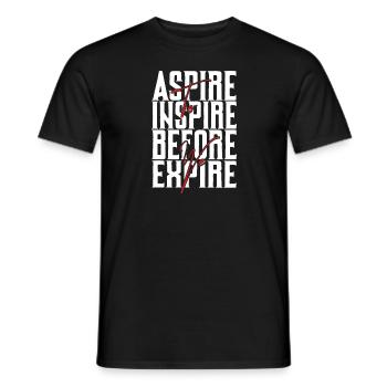 Aspire Before Expire white - Men's T-Shirt - black - Front - AI Model Male 178 light (178cm)
