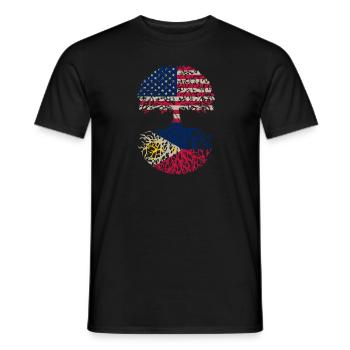 Made in America with Filipino roots - - Men's T-Shirt - black - Front - AI Model Male 178 light (178cm)