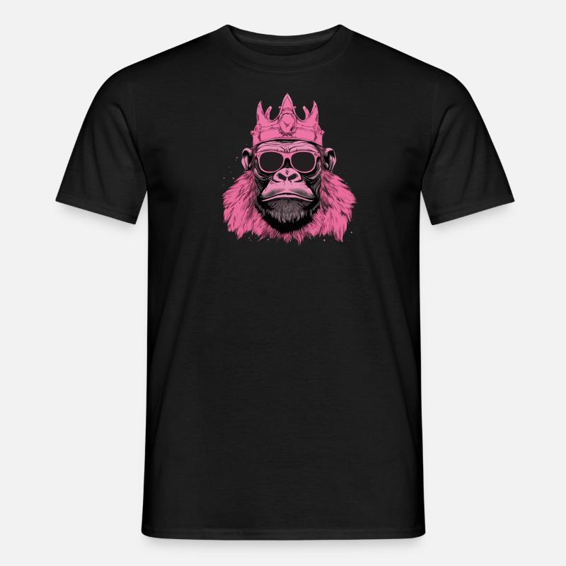 King Pinky Monkey - pinker Affe - Männer T-Shirt - Schwarz