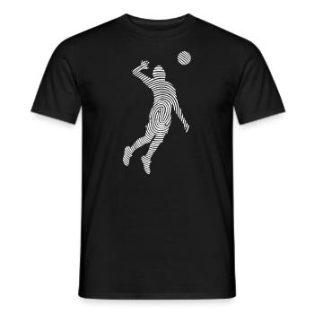 Volleyball Spieler Fingerabdruck Herren Volleyball - Männer T-Shirt - Schwarz - Vorne - AI Model Male 178 light (178cm)
