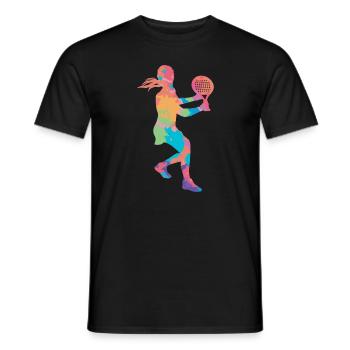 Padel Filles Padel Joueur Padel Tennis Femmes - T-shirt homme - noir - Devant - AI Model Male 178 light (178cm)