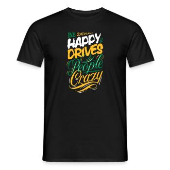 T-shirt heureux - T-shirt homme - noir - Devant - AI Model Male 178 light (178cm)