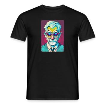 Mysterious Old Man with Glasses - Men's T-Shirt - black - Front - AI Model Male 178 light (178cm)