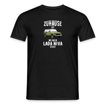 Accueil Lada Niva 4x4 Offroad Off-Road SUV URSS - T-shirt homme - noir - Devant - AI Model Male 178 light (178cm)