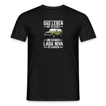 Leben Lada Niva 4x4 Offroad Geländewagen - Männer T-Shirt - Schwarz - Vorne - AI Model Male 178 light (178cm)
