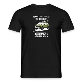 Opas Bingo Lada Niva 4x4 Offroad Geländewagen - Männer T-Shirt - Schwarz - Vorne - AI Model Male 178 light (178cm)