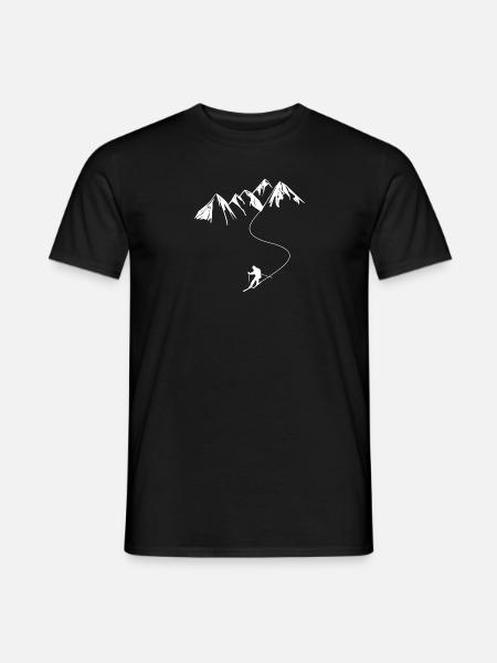 Skifahrer Skifahren Wintersport - Männer T-Shirt - Schwarz