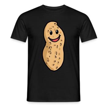 Happy Peanut Peanuts Nut Nuts Emotion - Men's T-Shirt - black - Front - AI Model Male 178 light (178cm)