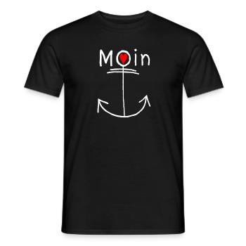 Moin Anker Lieb sein Style - Kissed Love - Norden - Men's T-Shirt - black - Front - AI Model Male 178 light (178cm)