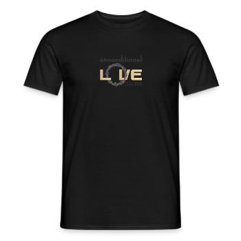 Christian Design Unconditional Love Bible Verse - Men's T-Shirt - black - Front - AI Model Male 178 light (178cm)
