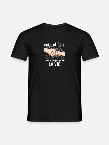Père et fille - T-shirt homme - noir