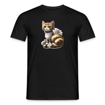 Personalisiertes Katzen T-Shirt (Chloe) - Männer T-Shirt - Schwarz - Vorne - AI Model Male 178 light (178cm)