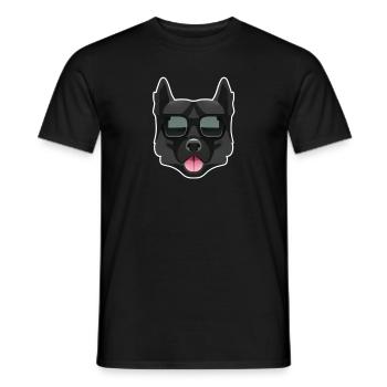 Black Dog with Sunglasses - Men's T-Shirt - black - Front - AI Model Male 178 light (178cm)