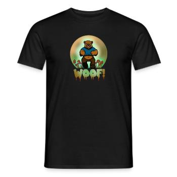 Woof Halloween Bear - Men's T-Shirt - black - Front - AI Model Male 178 light (178cm)