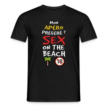 Apéro Préféré Cocktail Sex On The Beach - T-shirt homme - noir - Devant - AI Model Male 178 light (178cm)